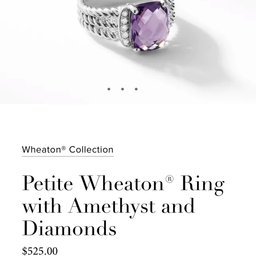 David Yurman Petite Wheaton Ring- Amethyst
